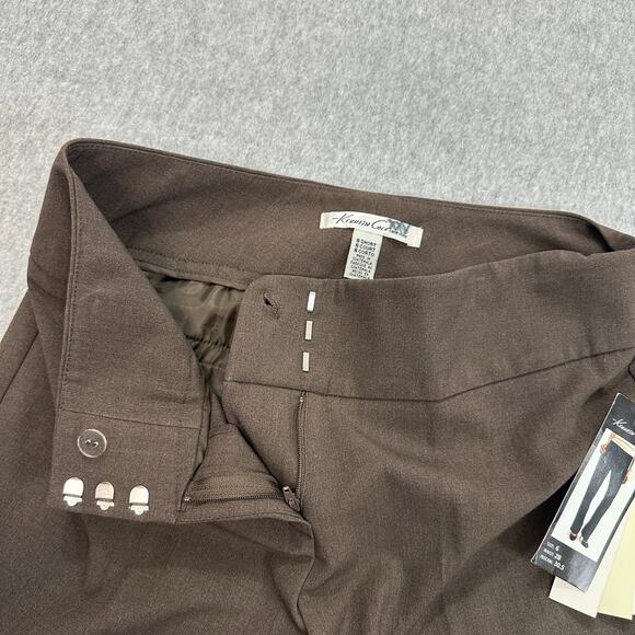 Kenneth Cole Amanda Pant WMNS Size 6 Short Brown Wide Leg Mid Rise Dress Slacks - Picture 2 of 10